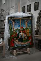 Berlin - Restoration works in the Marien Kirche at Alex